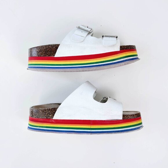 ⚡️SOLD⚡️ madden girl purr rainbow pride platform sandals - Picture 5 of 6